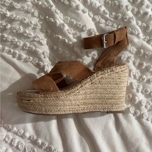 Dolce Vita Brown Suede Wedge Sandals